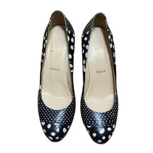 Christian Louboutin Spotter Pumps Watersnake Black White Snake Size 40.5 US 10.5